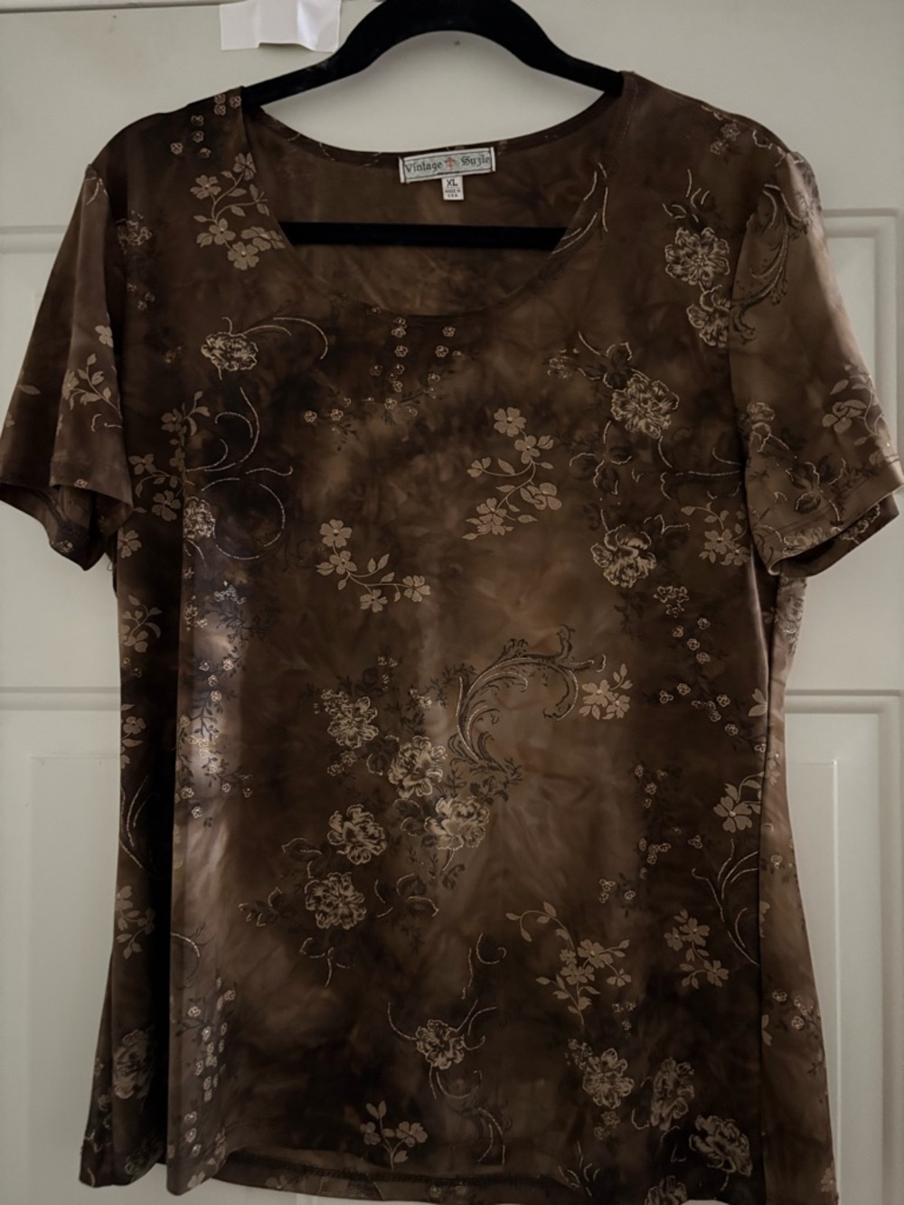 Vintage Suzie Brown Floral Short-Sleeve Tee